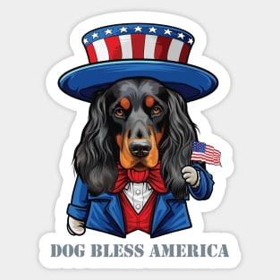 Funny 4th of July Boykin Spaniel Dog Bless America Sticker